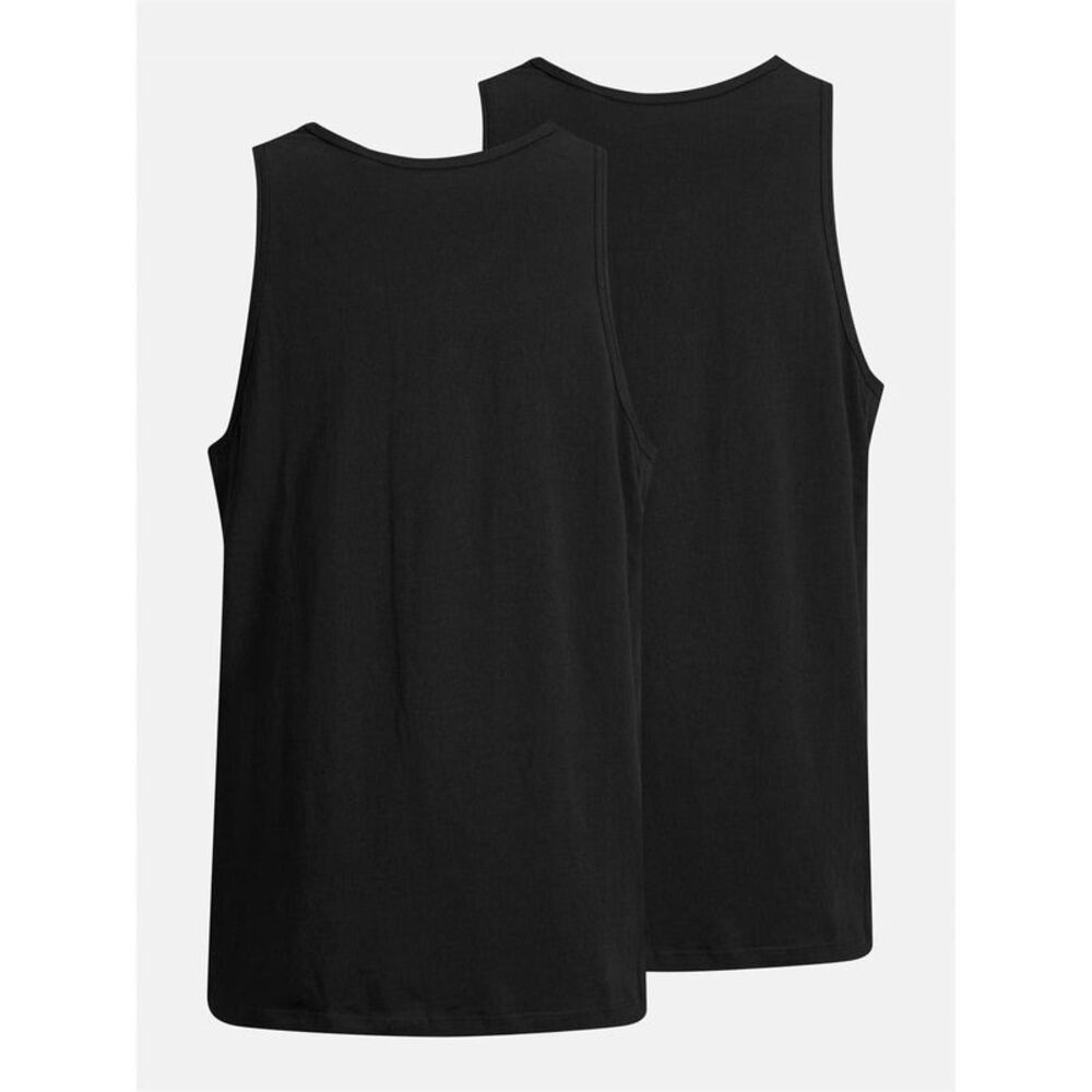 Jack And Jones Mens Scoop Neck Tank Top (Pack of 2) / Black